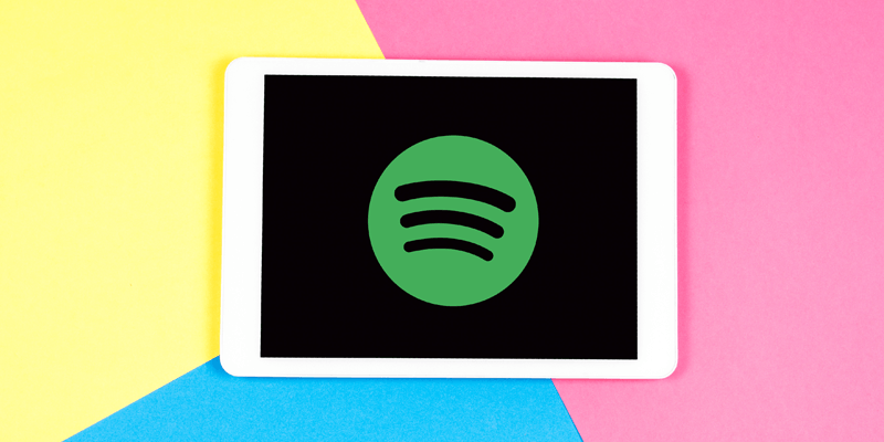 Spotify logo on an iPad